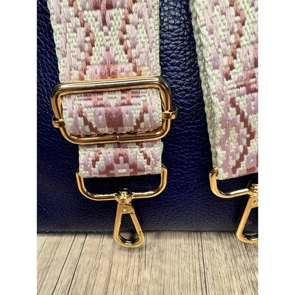 Wide Crossbody Strap Guitar Strap Pink Lavender Woven Bag Strap FAST SHIP - Picture 4 of 5